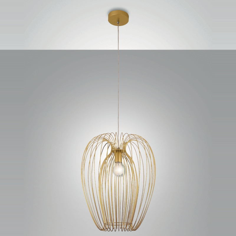 Lampadario Fabas Camp oro opaco 1 luce E27