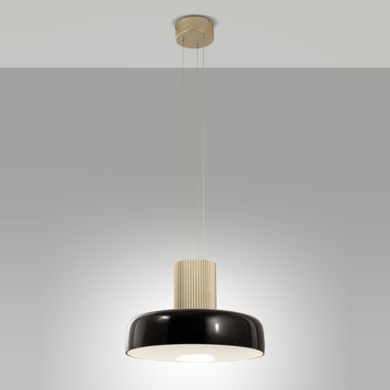 Lampadario Lunar 1 luce LED 26W nero Fabas