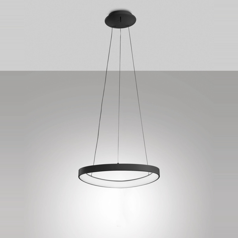 Lampadario a sospensione Quirk nero LED 38W Fabas