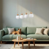 Lampadario Ballo 4 luci E14 beige e bianco TK Lighting