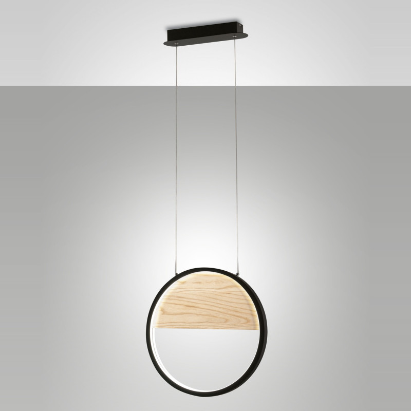 Sospensione Pierre 1 luce LED 29W nera Fabas