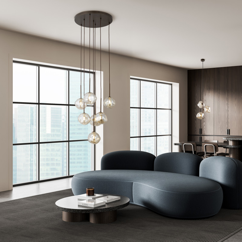 Lampadario Lava 7 luci G9 marrone TK Lighting