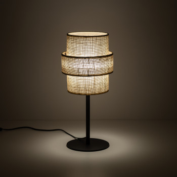 Lampada da tavolo Calisto Juta E27 nera TK Lighting