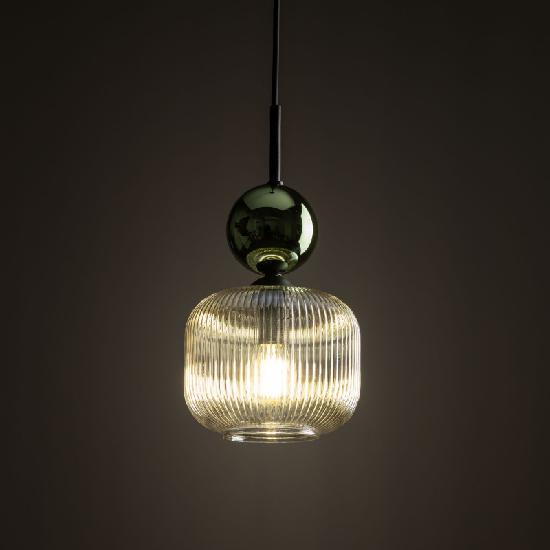 Lampadario Sophia 1 luce nero cognac E14 TK Lighting