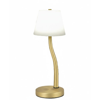 Lampada da tavolo Ibla 1 luce LED ottone satinato Fabas