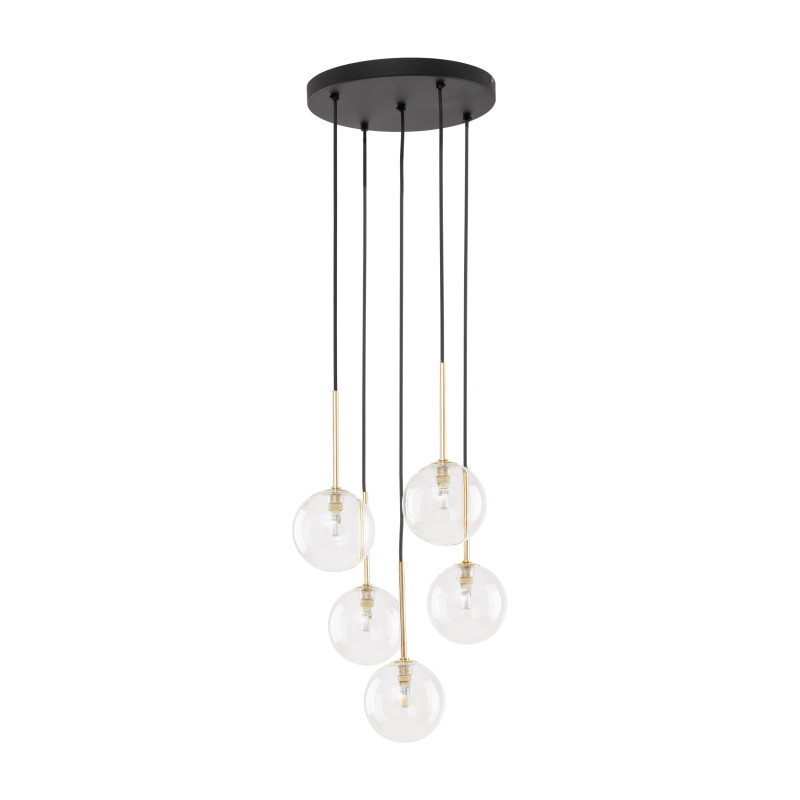 Lampadario Nilos 5 luci nero oro G9 TK Lighting