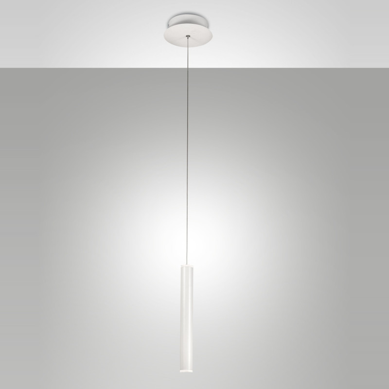 Sospensione Prado bianca LED Fabas 1 luce