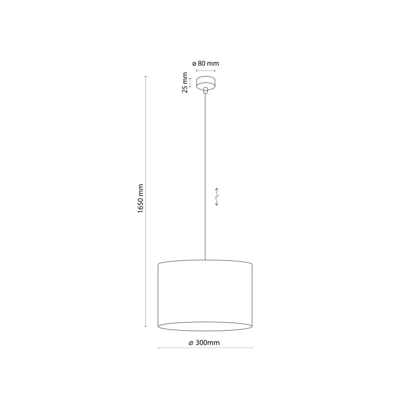 Lampadario Juta nero 1 luce E27 TK Lighting