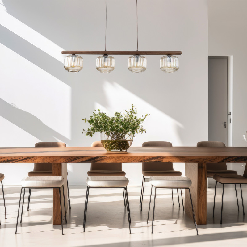 Lampadario Salvia Brown 4 luci marrone E14 TK Lighting