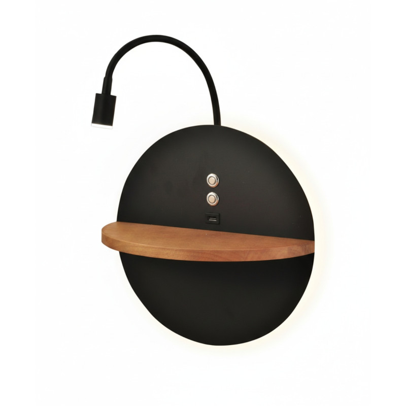 Applique Dual LED orientabile nera Fabas