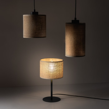 Lampada da tavolo Juta nera 1 luce E27 15W TK Lighting