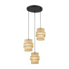 Lampadario Calisto Juta 3 luci E27 nero beige TK Lighting