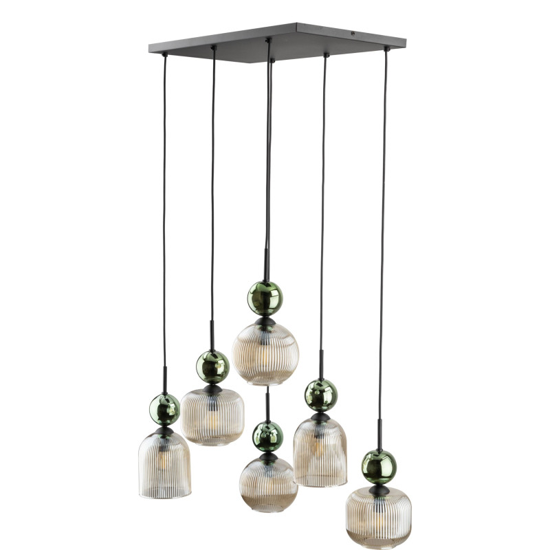 Lampadario Sophia 6 luci nero verde E14 TK Lighting