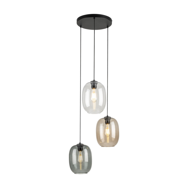 Lampadario Elio Mix 3 luci nero E27 TK Lighting