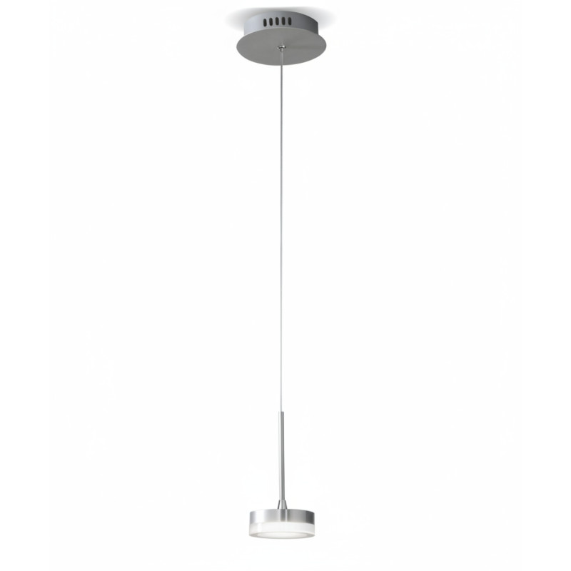 Sospensione Dunk 1 luce LED 8W Fabas alluminio spazzolato