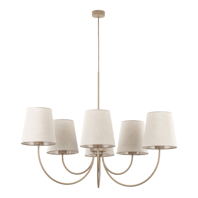 Lampadario Candi Sabia beige 6 luci E27 TK Lighting