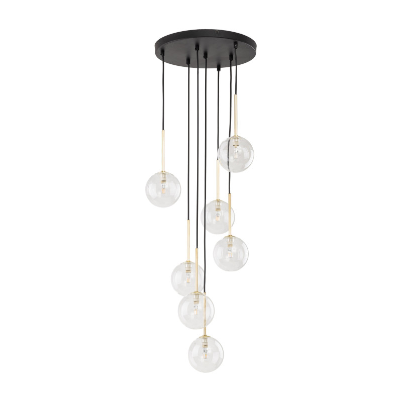 Lampadario Nilos Black Gold 7 luci G9 nero oro TK Lighting