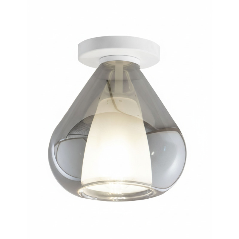 Plafoniera Lila fumé rotonda 1 luce E27 Fabas