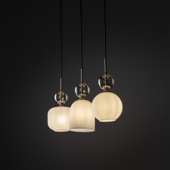 Lampadario Sophia 3 luci nero e oro E14 TK Lighting