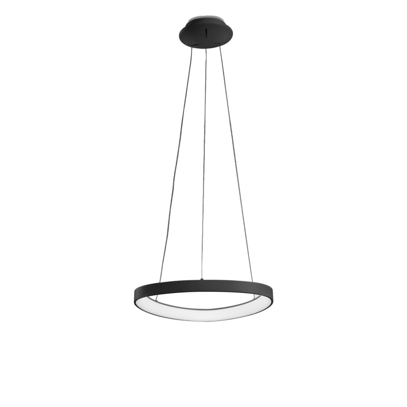Lampadario a sospensione Quirk nero LED 38W Fabas