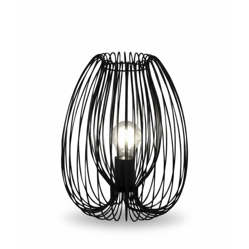 Lampada da tavolo Camp nera 1 luce E27 Fabas