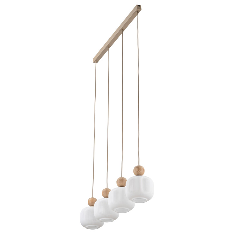 Lampadario Ballo 4 luci E14 beige e bianco TK Lighting