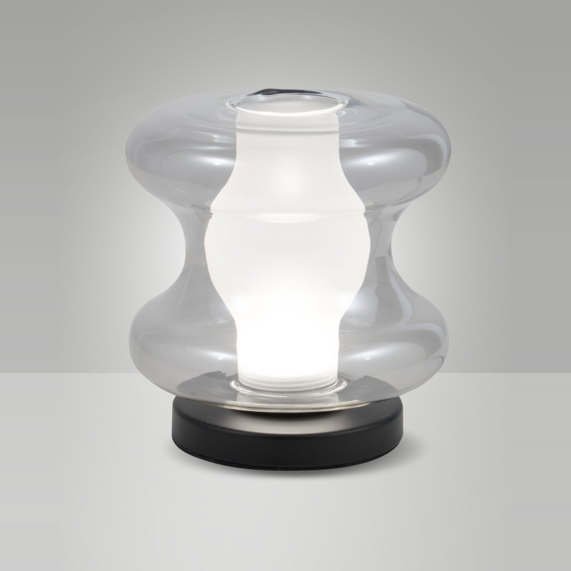Lampada da tavolo Frua LED 7W grigio trasparente Fabas