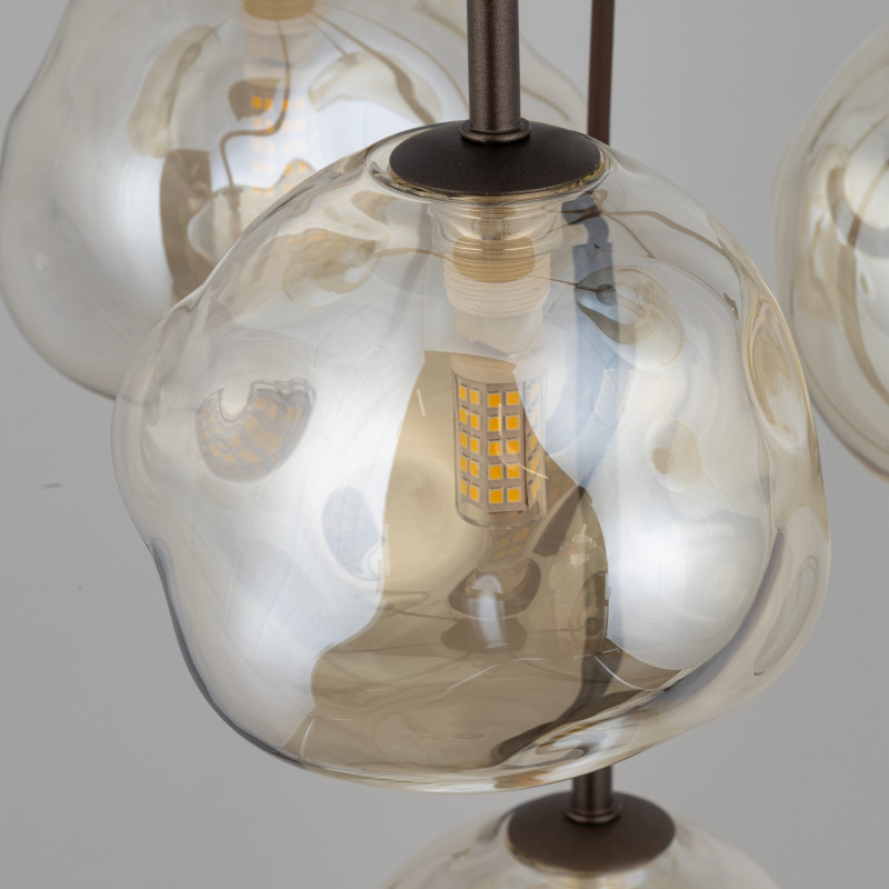 Lampadario Lava 7 luci G9 marrone TK Lighting