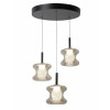 Lampadario Frua LED 3 luci cognac moderno Fabas