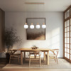 Lampadario Ballo 4 luci E14 beige e bianco TK Lighting