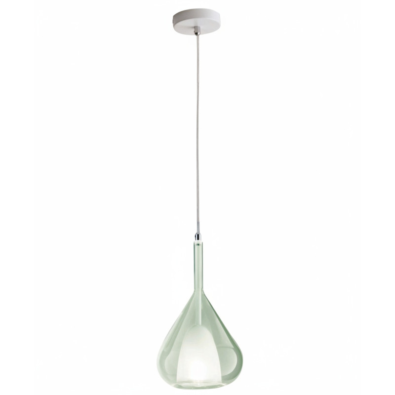 Lampadario Lila 1 luce verde trasparente E27 Fabas