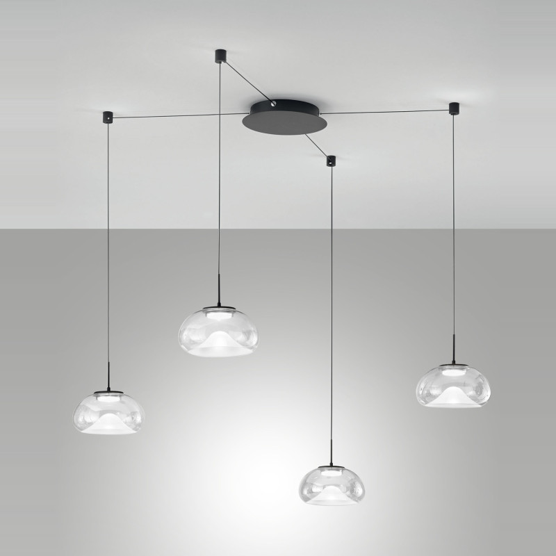 Lampadario Brena LED 40 W trasparente Fabas