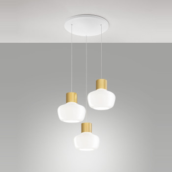 Lampadario a sospensione Kino LED 36W bianco Fabas