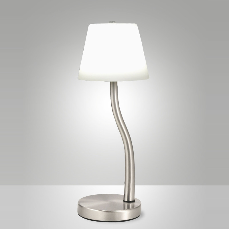 Lampada da tavolo Fabas Ibla LED 9W nichel satinato