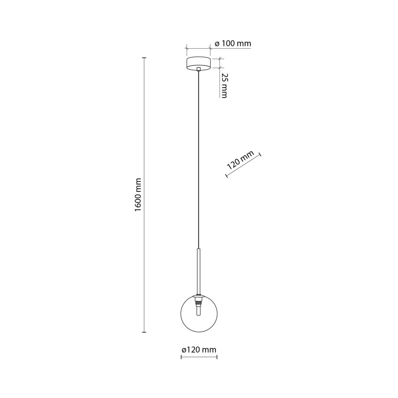 Lampadario sospensione Nilos 1 luce nero oro G9 TK Lighting