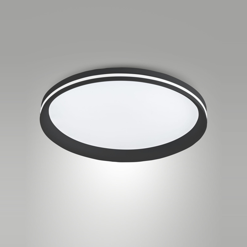 Plafoniera Isy LED 52W nera moderna Fabas