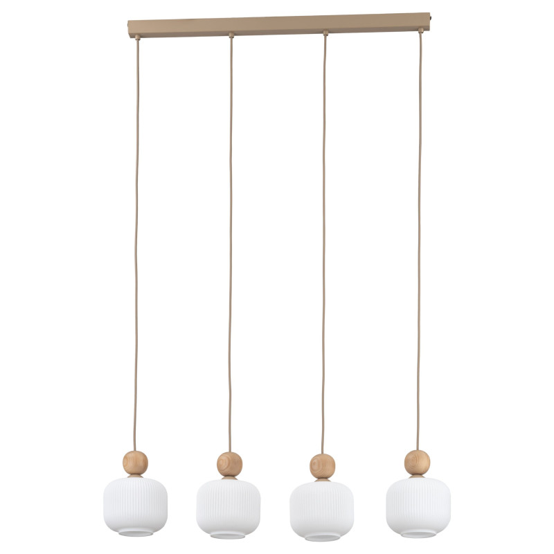 Lampadario Ballo 4 luci E14 beige e bianco TK Lighting