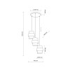 Lampadario Calisto Juta 3 luci E27 nero beige TK Lighting