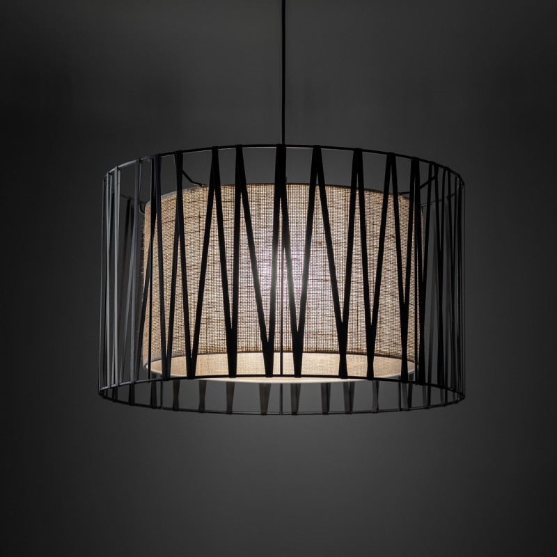 Lampadario Harmony Nature 3 luci nero E27 TK Lighting