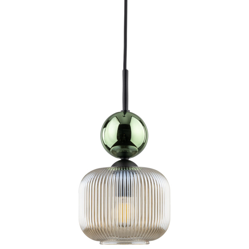 Lampadario Sophia 1 luce nero cognac E14 TK Lighting