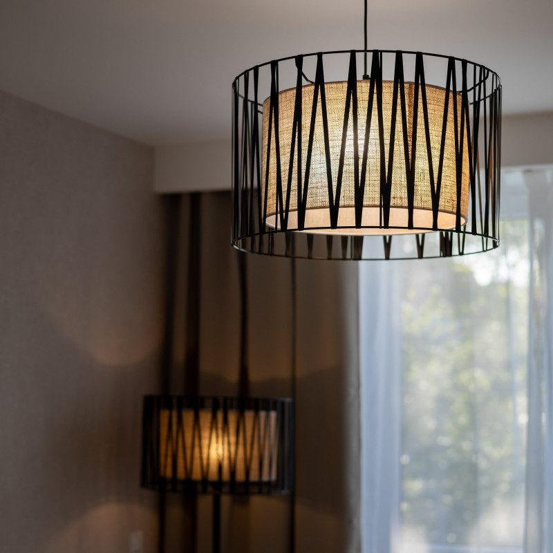 Lampadario Harmony Nature 3 luci nero E27 TK Lighting
