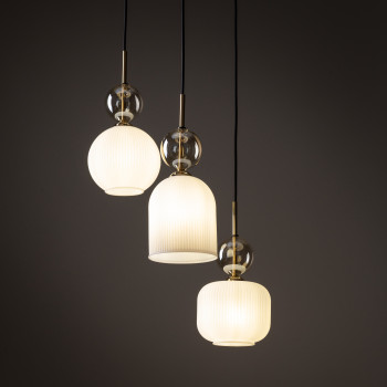 Lampadario Sophia 3 luci nero e oro E14 TK Lighting