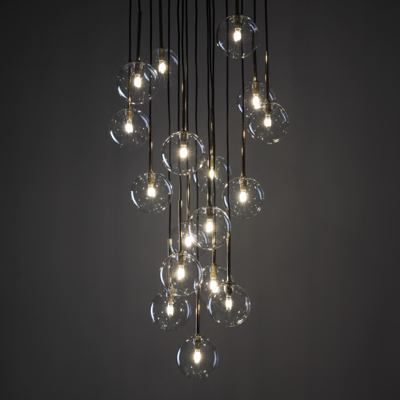 Lampadario Nilos 17 luci nero oro G9 moderno TK Lighting