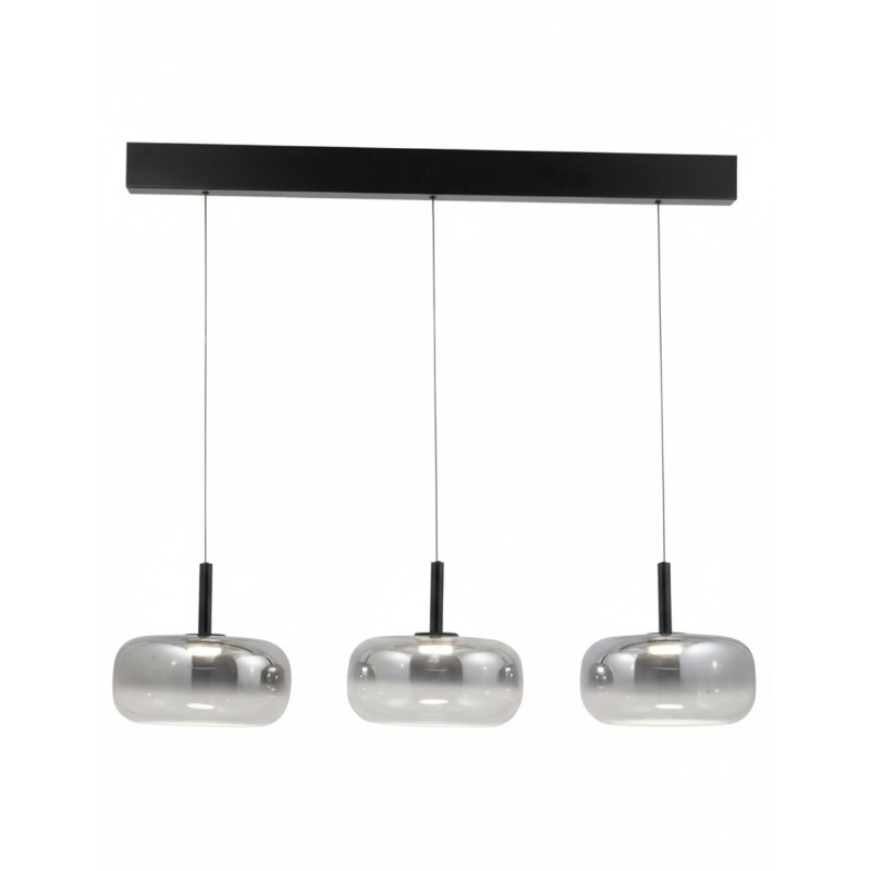 Sospensione LED Devero 3 luci grigio sfumato Fabas