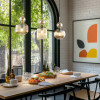 Lampadario Sophia Cognac 3 luci E14 nero e cognac TK Lighting