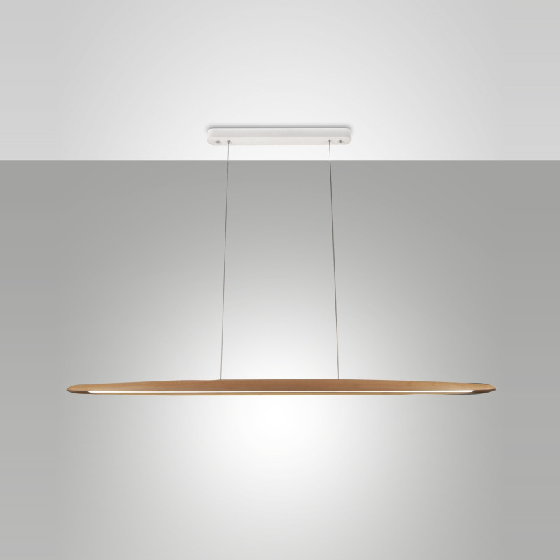 Lampadario sospensione LED Ribot 1 luce quercia Fabas