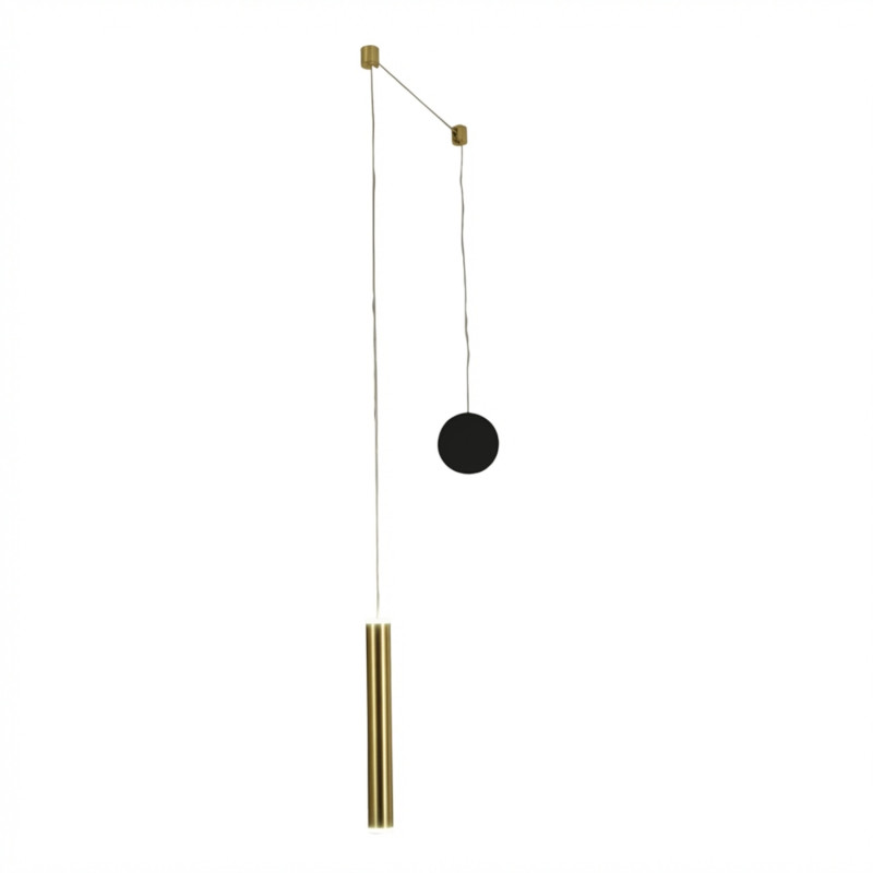 Sospensione Prado LED 1 luce nero ottone Fabas