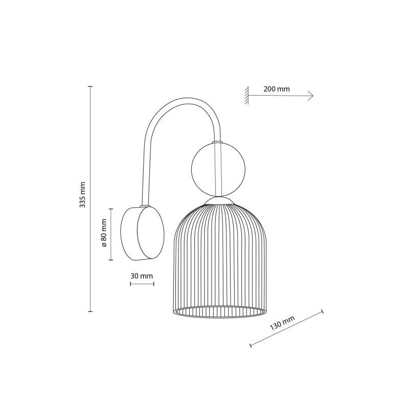 Applique da parete Sophia cognac E14 1 luce TK Lighting