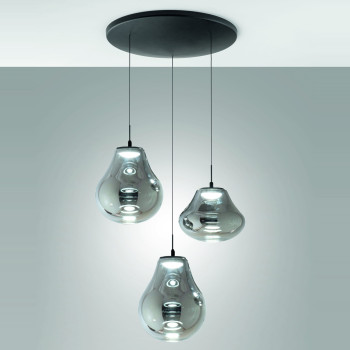 Lampadario sospensione Deva LED 42 W fumé Fabas