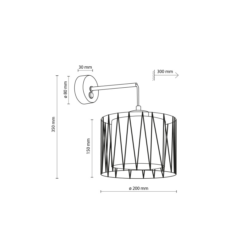 Applique Harmony Nature 1 luce nera E27 TK Lighting